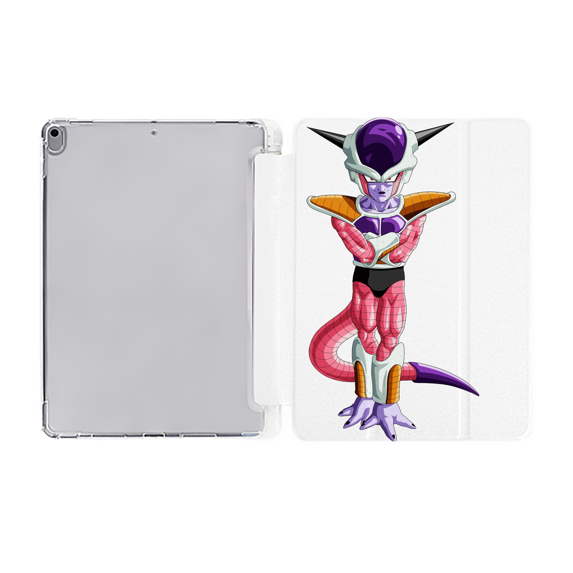 （画像用） ドラゴンボール フリーザ DRAGON BALL Frieza IPad ケース ペン収納付き 三つ折りスタンド PUレザー×シリコン 対応機種9.5/10.5/10.9インチ